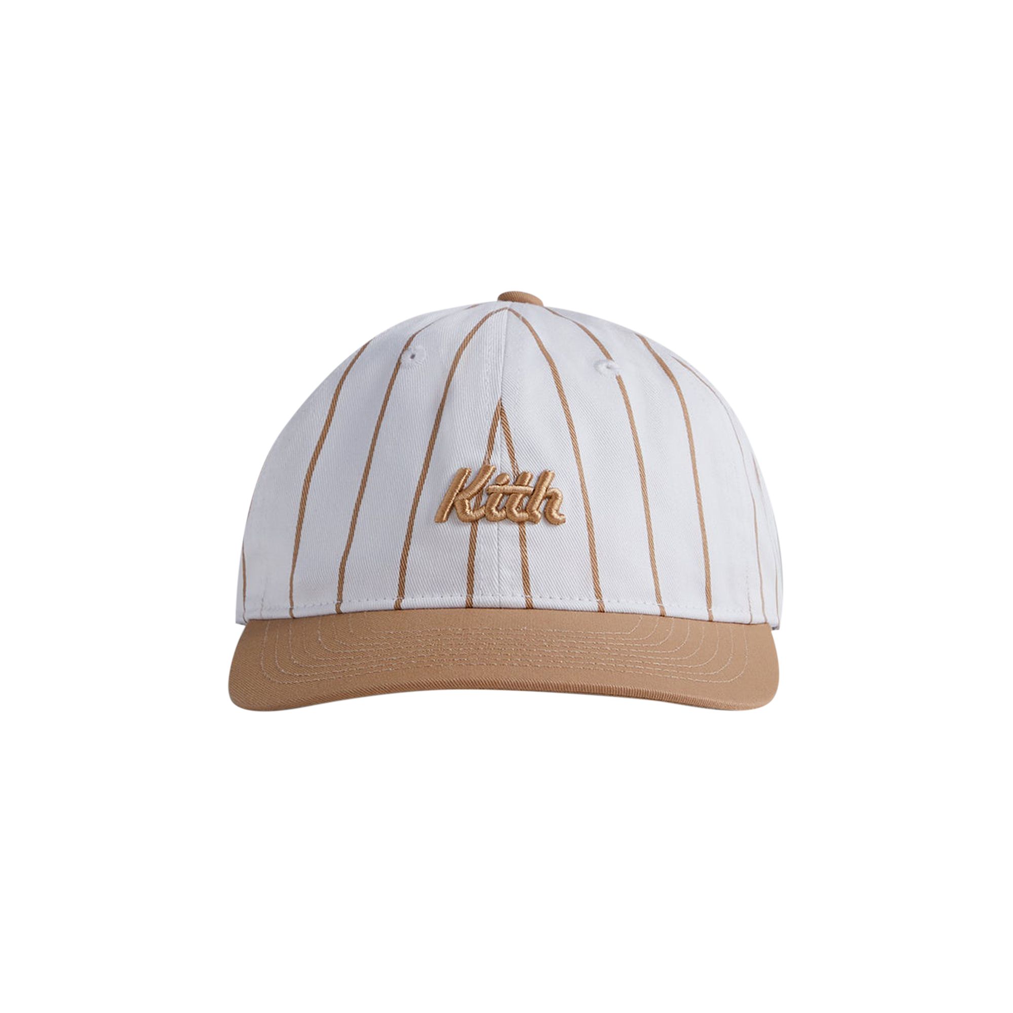 Pre-owned Kith Classic Script Pinstripe Cap 'tuscan' | Tan | Men's Size Onesize In Brown