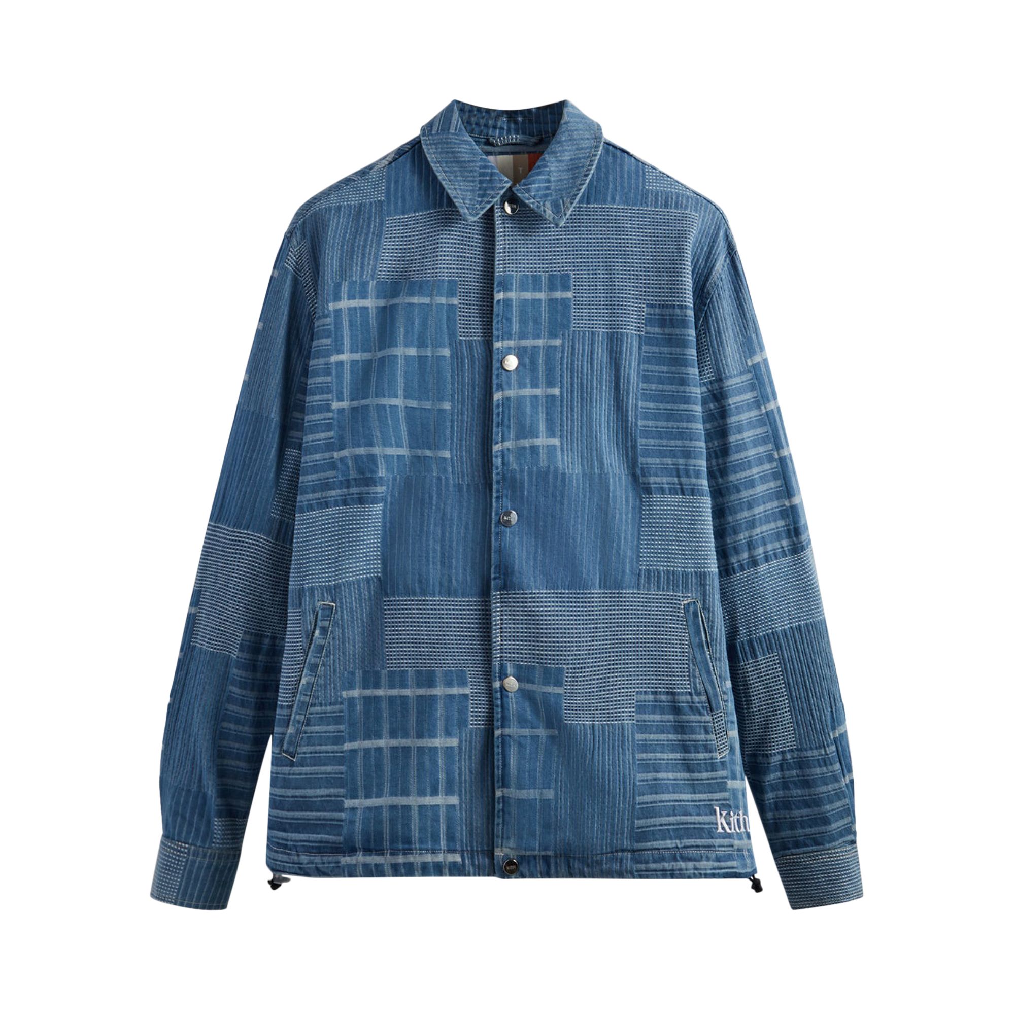 Kith Japanese Indigo Jacquard Coaches Jacket 'Indigo' | Blue | Men's Size L