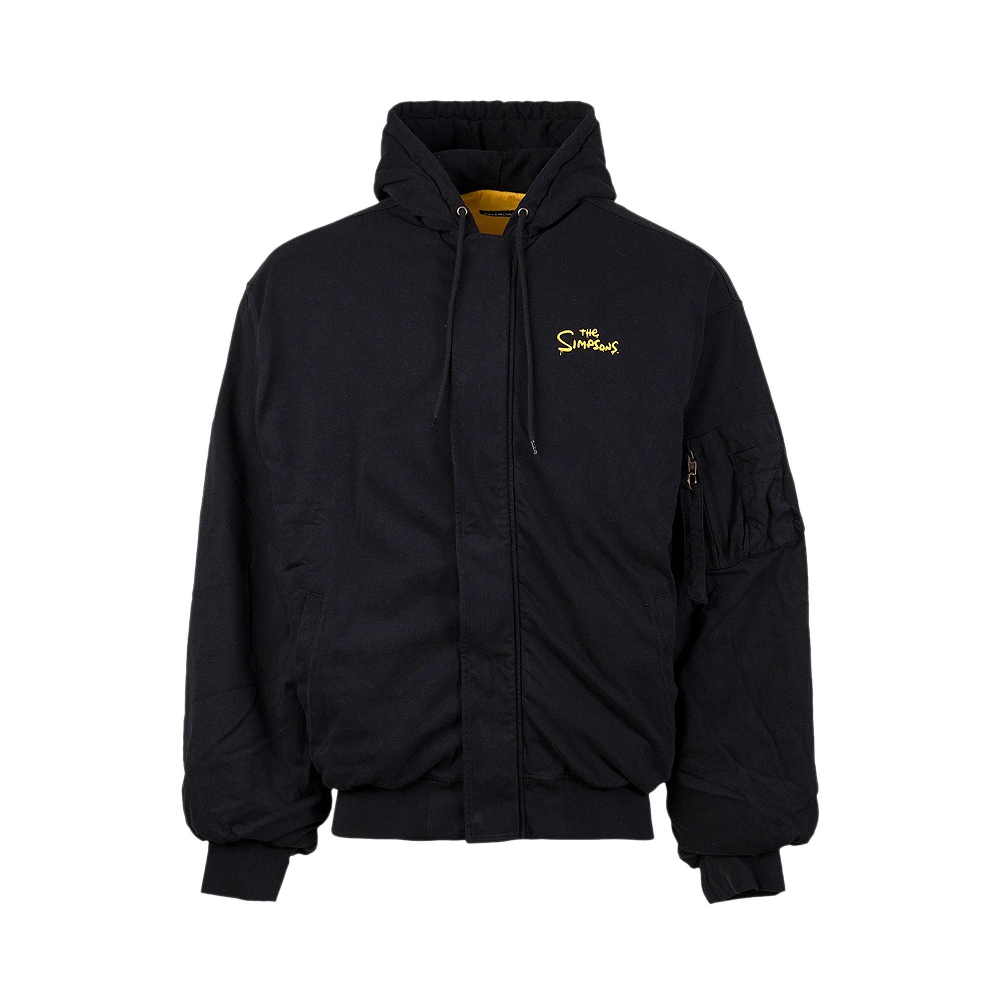 Balenciaga x The Simpsons Padded Bomber Hoodie 'Black' | Men's Size M