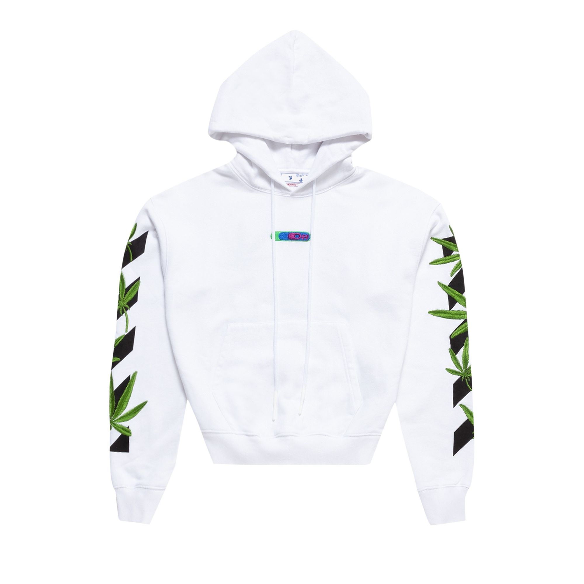 Off-White Weed Arrows Over Hoodie 'White/Green' | Men's Size S