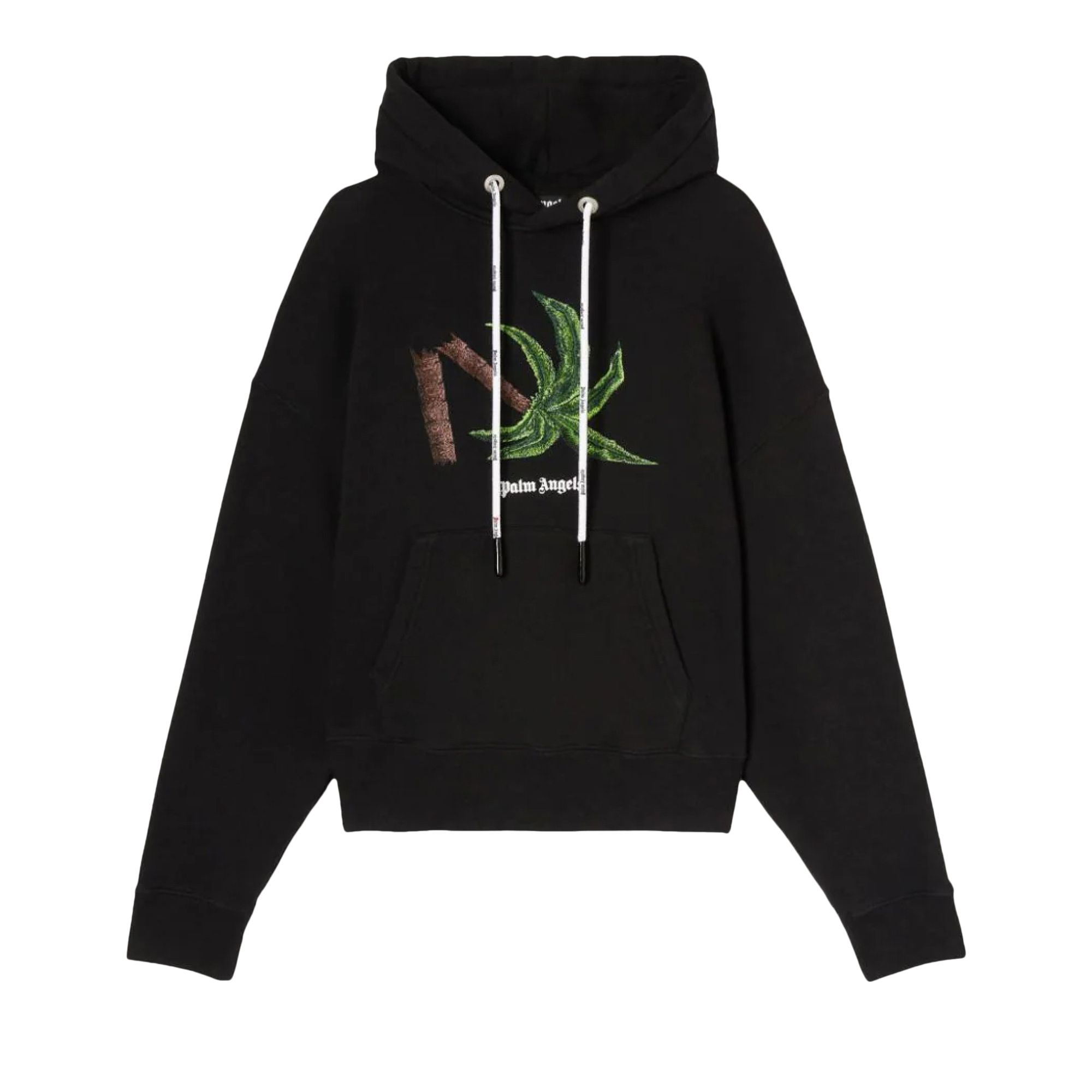 Palm Angels Broken Palm Hoodie 'Black/Green' | Men's Size M