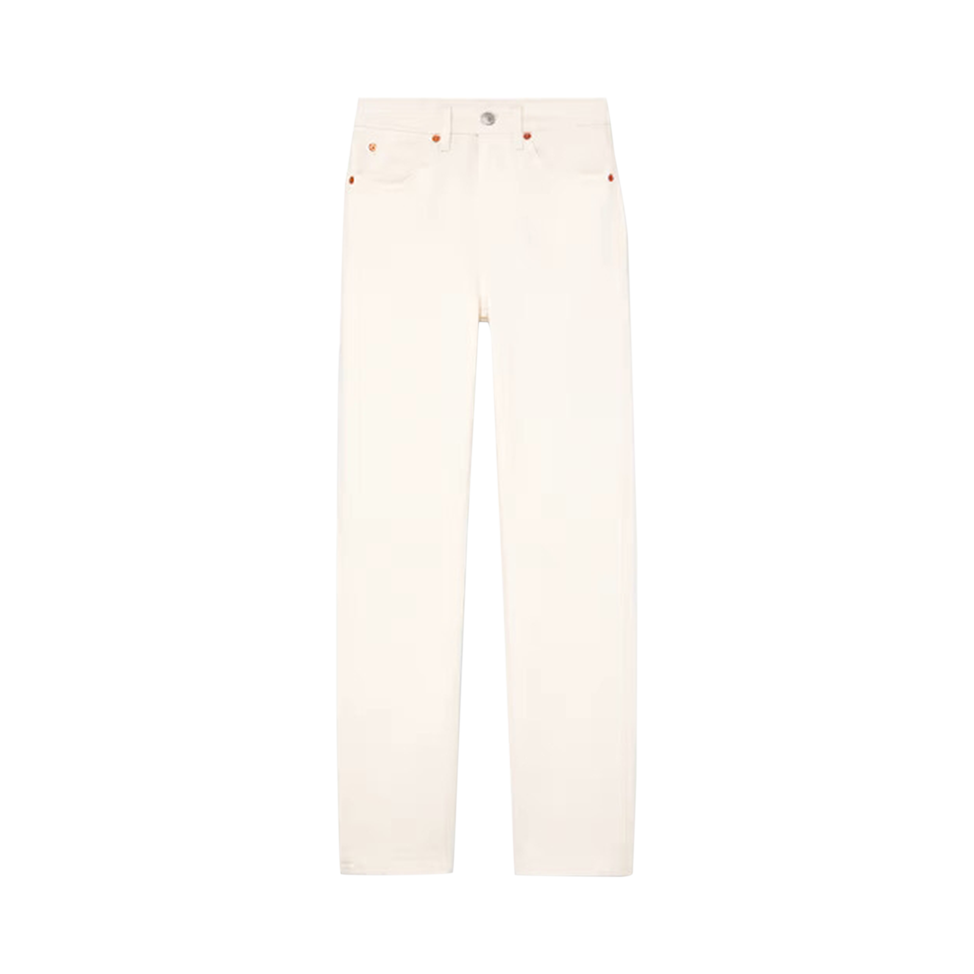 Pre-owned Re/done 70's Straight Jean 'vintage White'