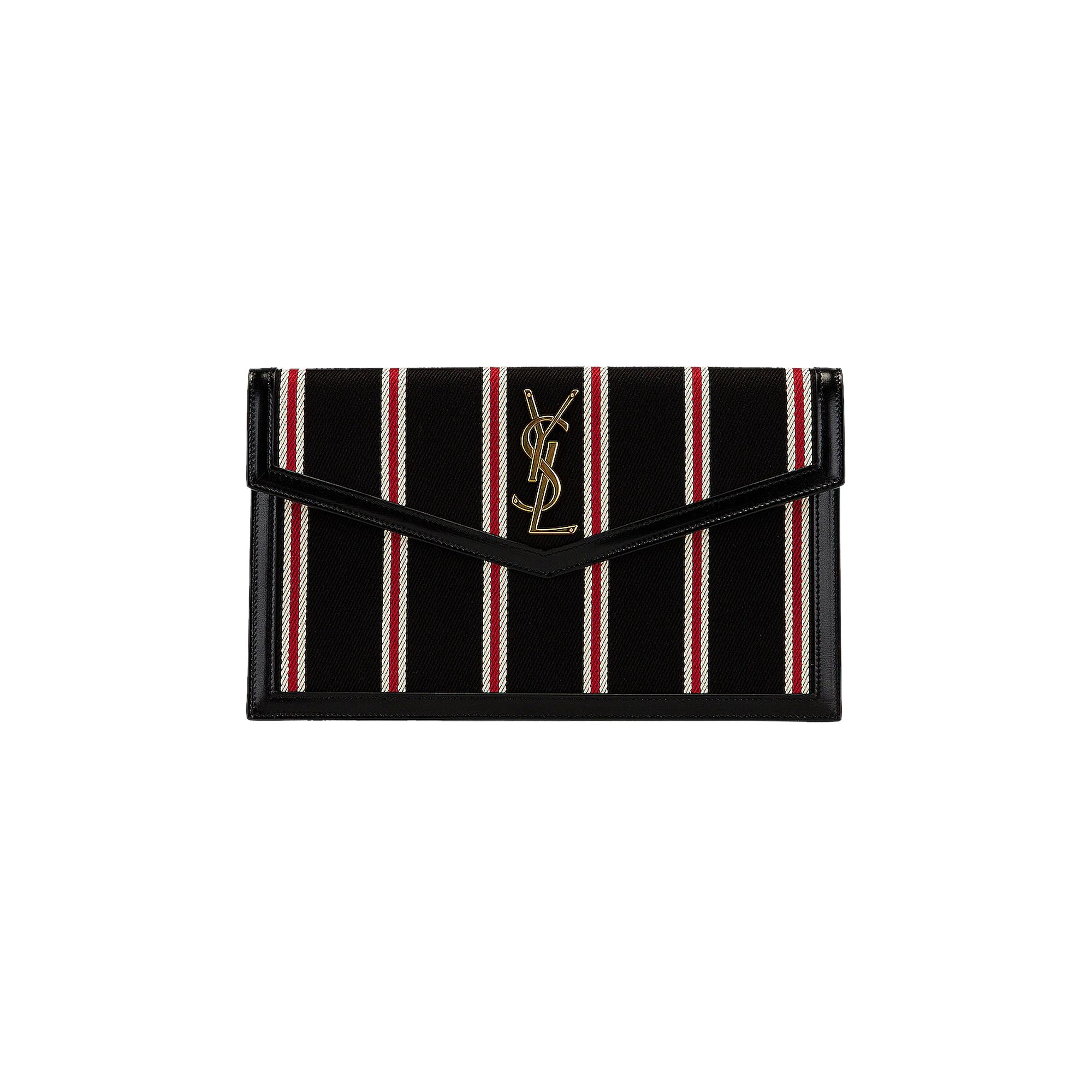 Pre-owned Saint Laurent Uptown Pouch 'nero/rosso/avorio'