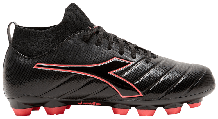 Diadora Brasil Elite R LPU Kids Black Red Fluorescent