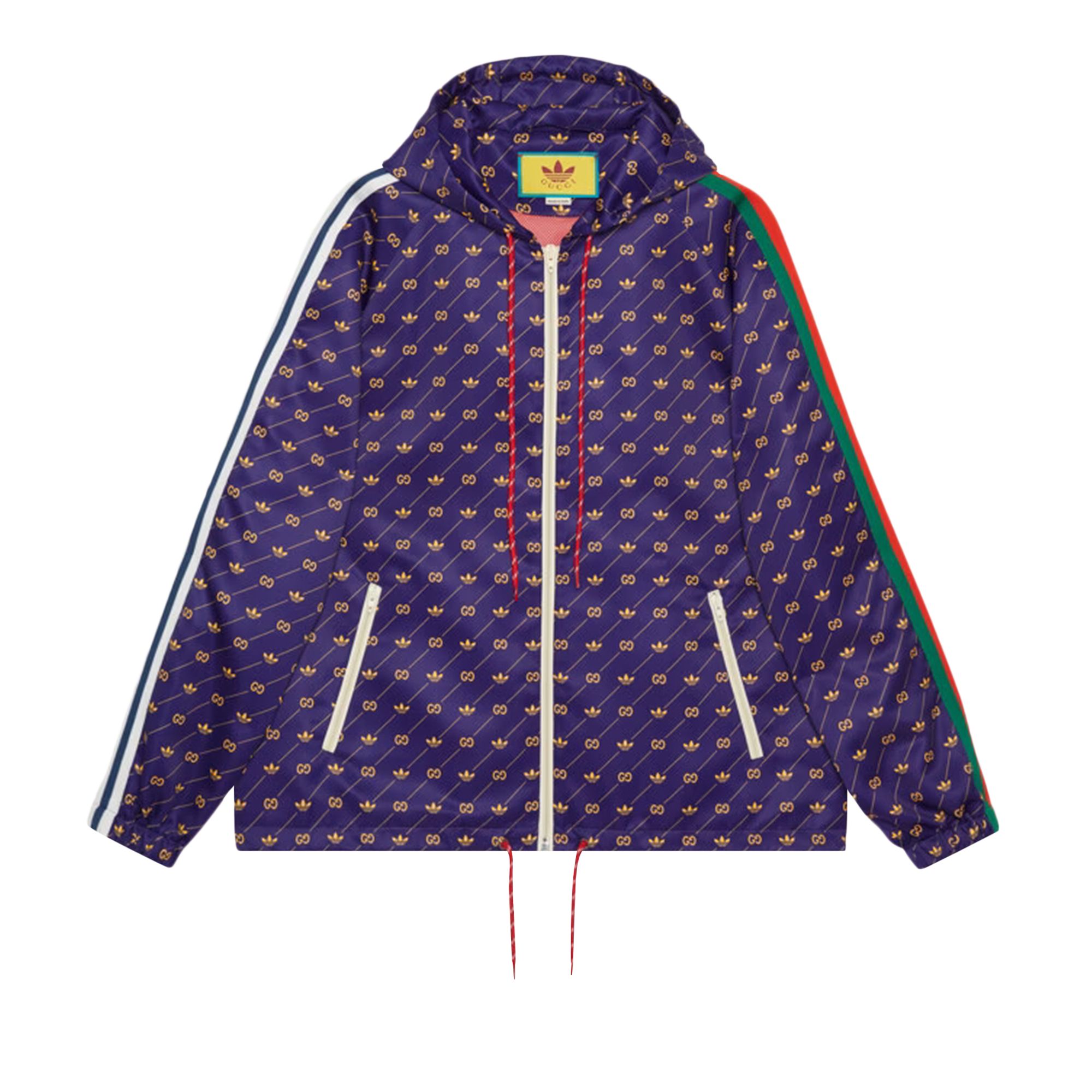 Pre-owned Gucci X Adidas Trefoil Print Jacket 'blue/green' | Men's Size 46