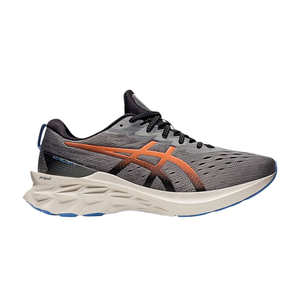 Pre-owned Asics Novablast 2 'clay Grey Shocking Orange' | Men's Size 12.5 In Gray