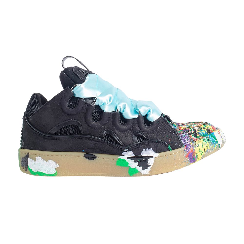 Pre-owned Lanvin Gallery Dept. X  Wmns Curb Light Sneakers 'paint Drip - Black' | Women's Size 38