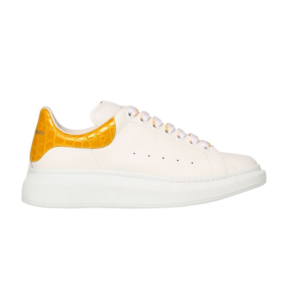 Pre-owned Alexander Mcqueen Oversized Sneaker 'pop Yellow Crocodile' | White | Men's Size 44