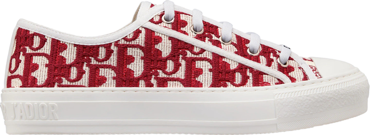 Dior Wmns Walk'N'Dior Embroidered Cotton Low 'Dior Oblique - Red'