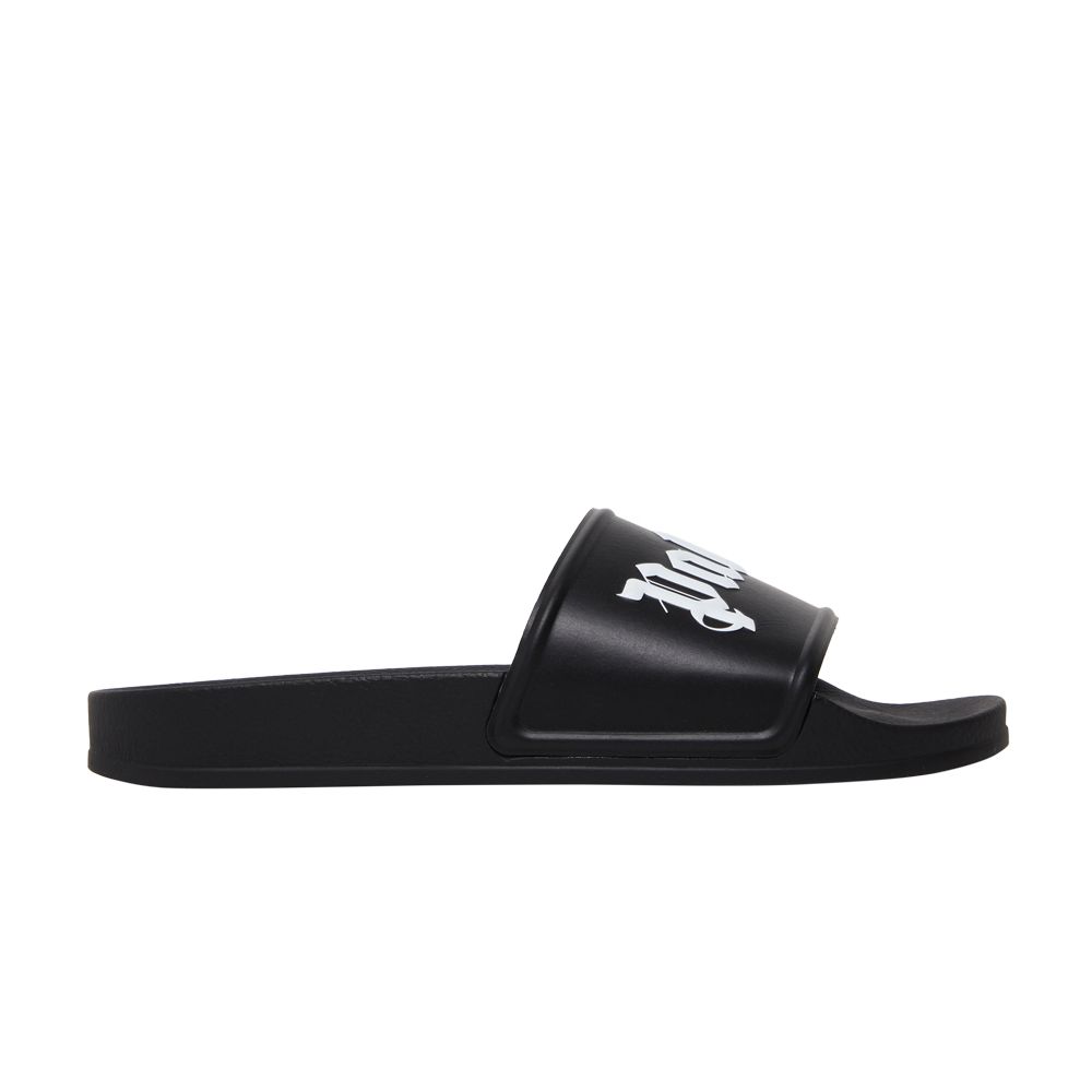 Pre-owned Palm Angels Logo Slide 'black White' | Men's Size 40