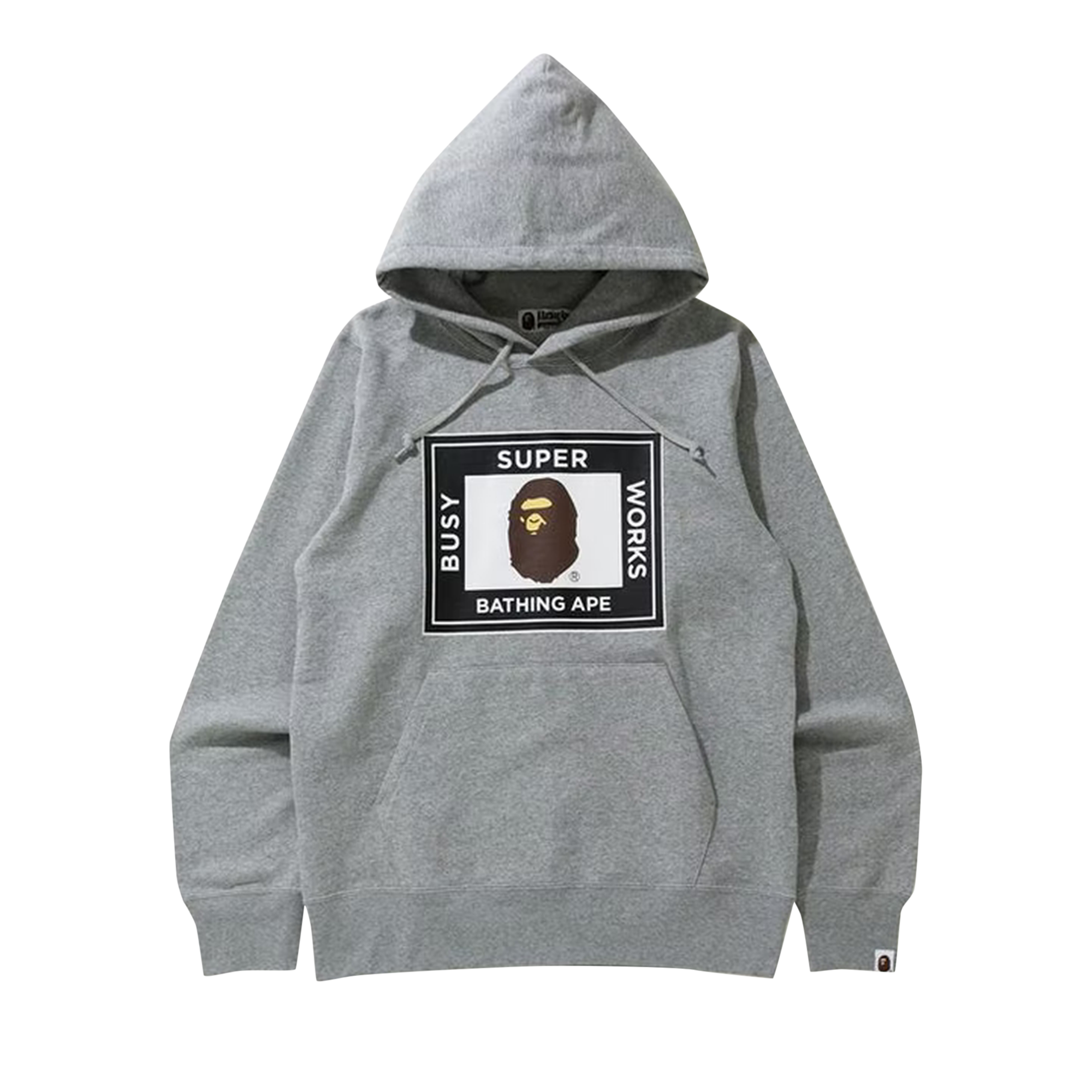 Pre-owned Bape Super Busy Works Pullover Hoodie 'grey'