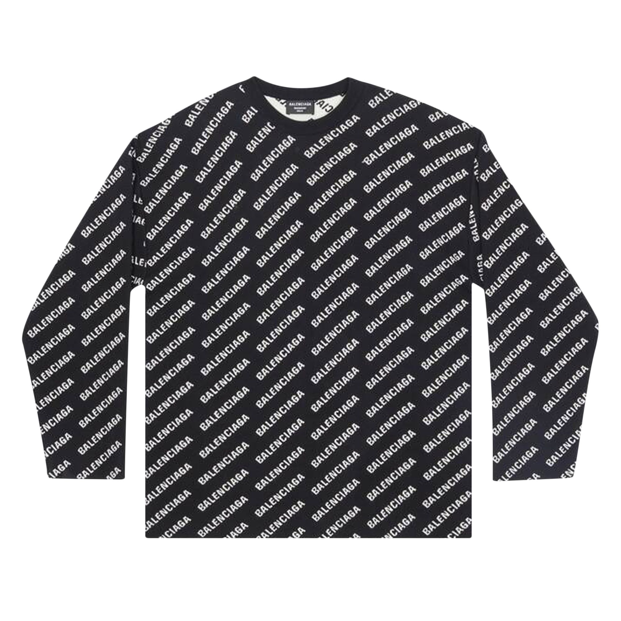 Balenciaga All-Over Crewneck 'Black/White' | Men's Size S