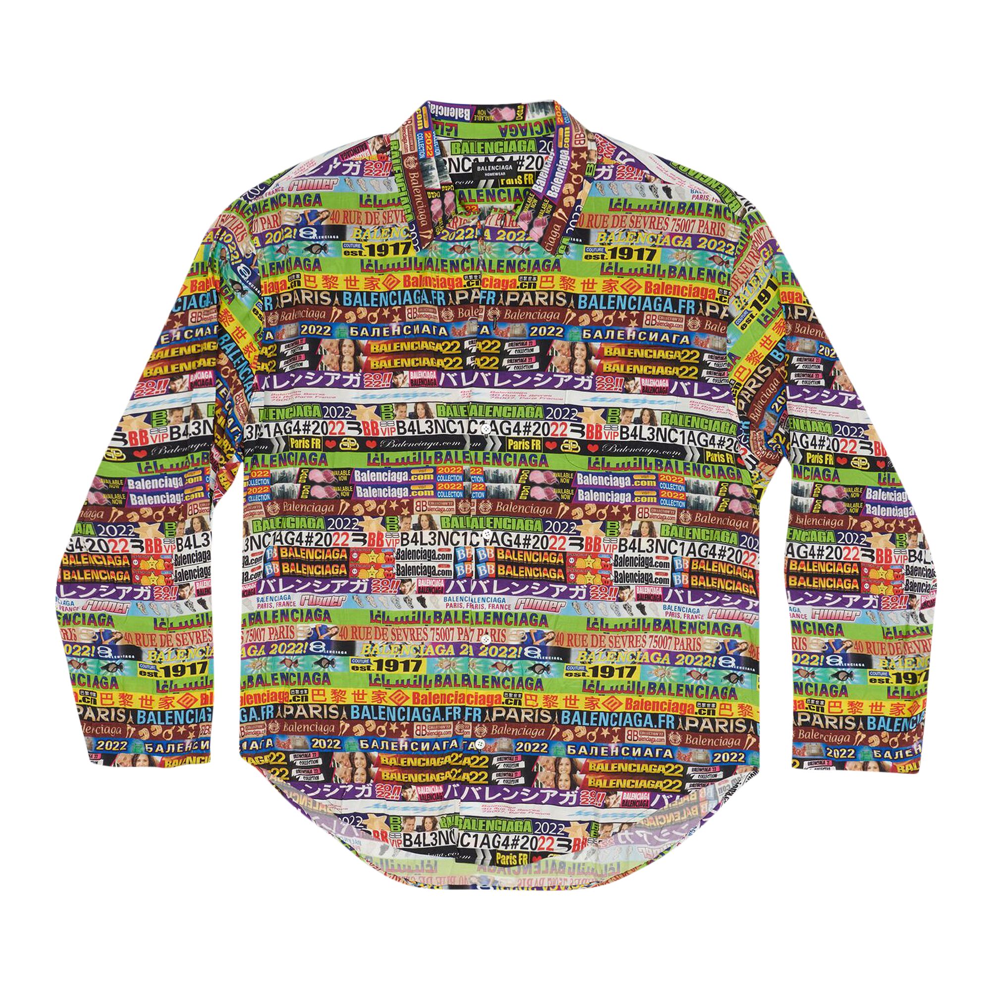 Pre-owned Balenciaga Ad Banners Minimal Shirt 'multico' | Multi-color | Men's Size 40