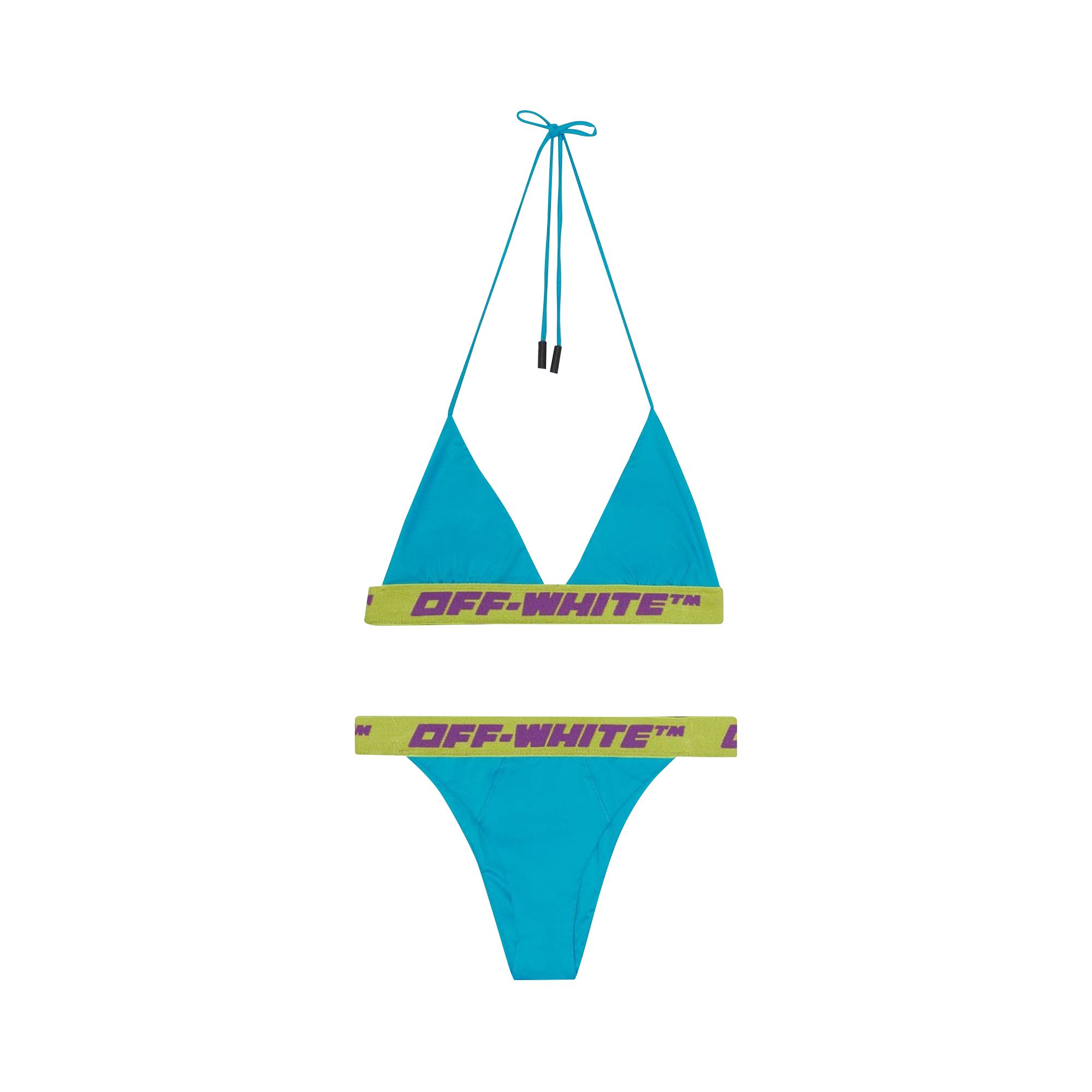 Off-White Logo Bikini 'Blue' | Women's Size 42