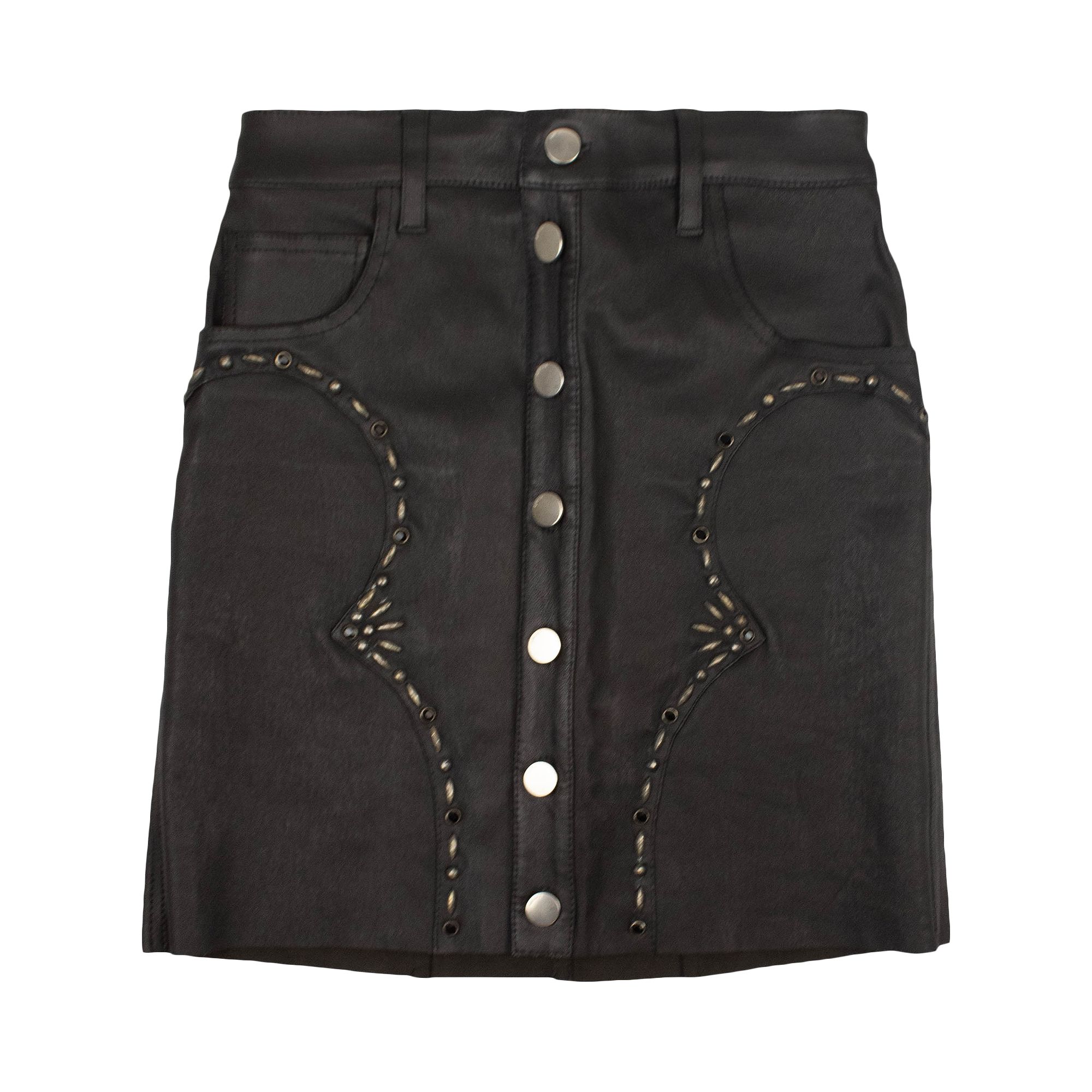 Amiri Western Leather Mini Skirt 'Black' | Women's Size 42
