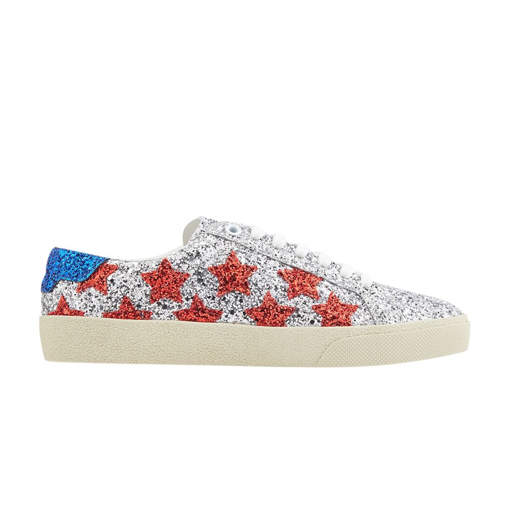 Pre-owned Saint Laurent Wmns Court Classic Low 'glitter Star' | Silver | Women's Size 35