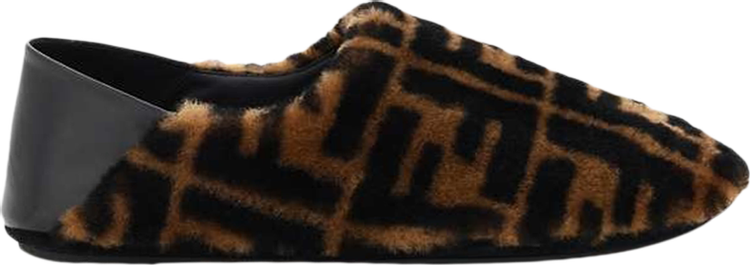 Fendi Shearling Slipper 'FF Logo - Brown'