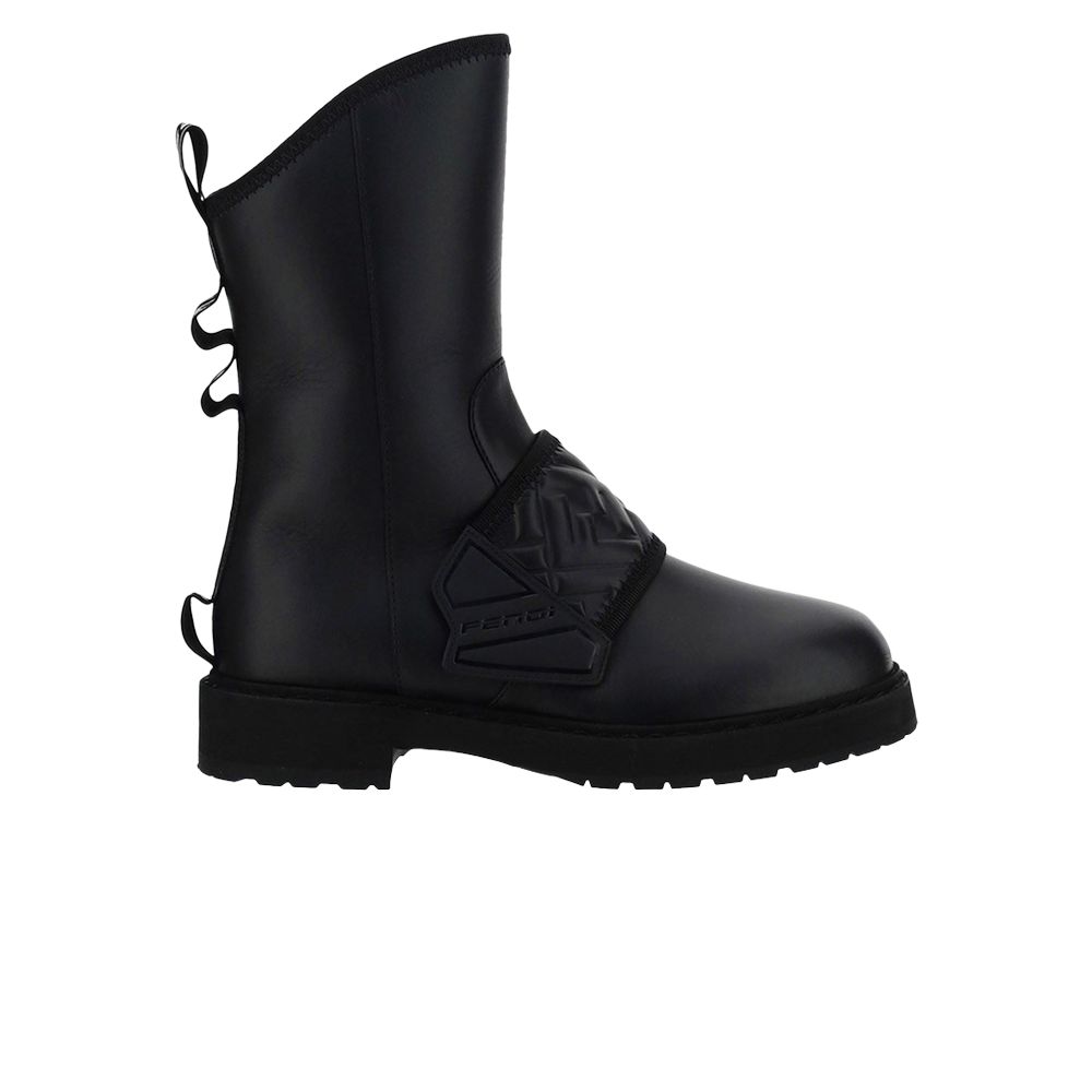 Pre-owned Fendi Wmns Leather Biker Boot 'black'