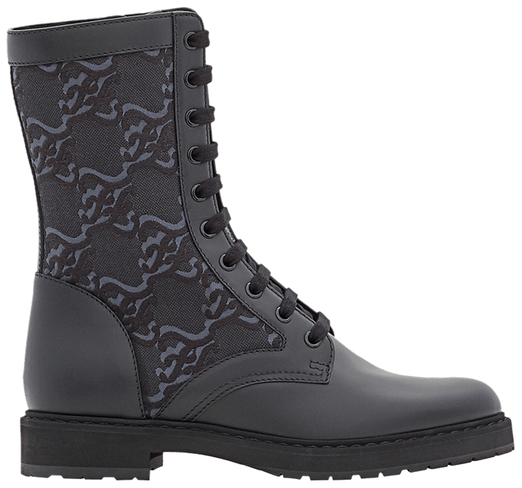 Fendi black hotsell leather biker boots