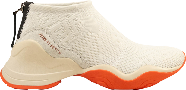 Fendi Wmns FFluid Jacquard Sneaker 'White Orange'