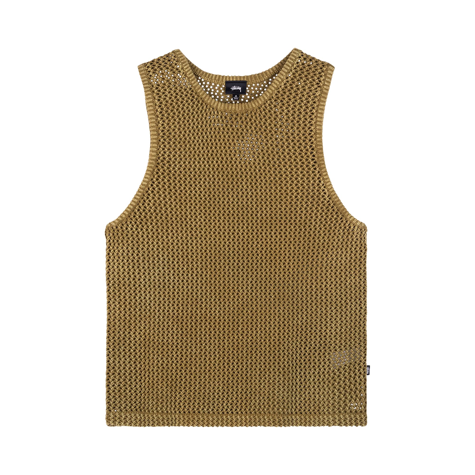 Pre-owned Stussy O'dyed Mesh Tank 'khaki' | Men's Size Xxl