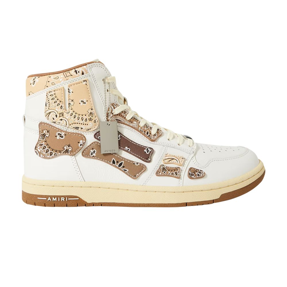 Pre-owned Amiri Skel Top High 'bandana - Brown' | White | Men's Size 46