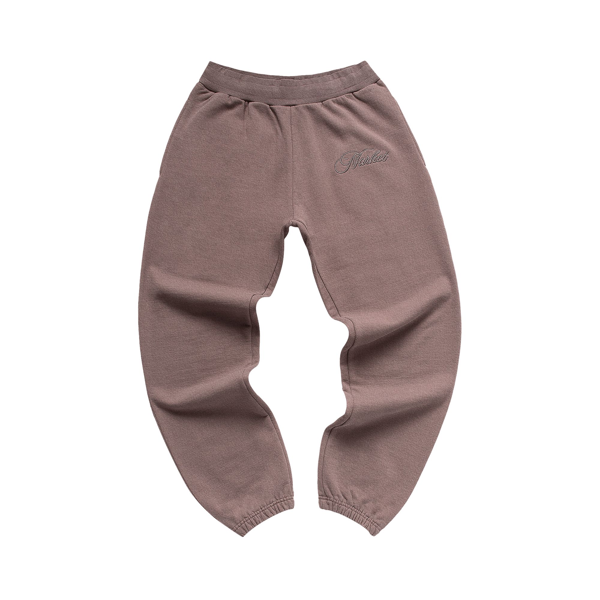 Pre-owned Market Script Sweatpants 'washed Grey' | Men's Size M In Gray