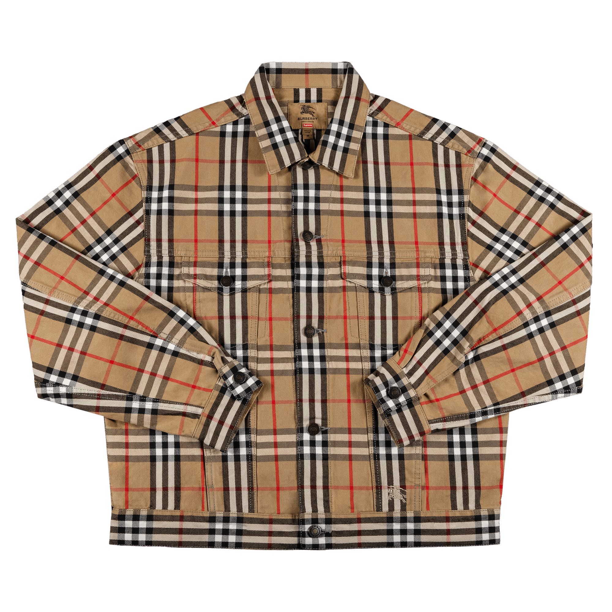 Supreme x Burberry Denim Trucker Jacket 'Beige' | Tan | Men's Size L