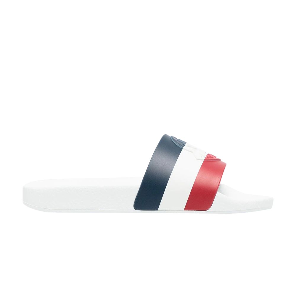 Pre-owned Moncler Wmns Jeanne Slide 'white Tricolor' | Women's Size 38