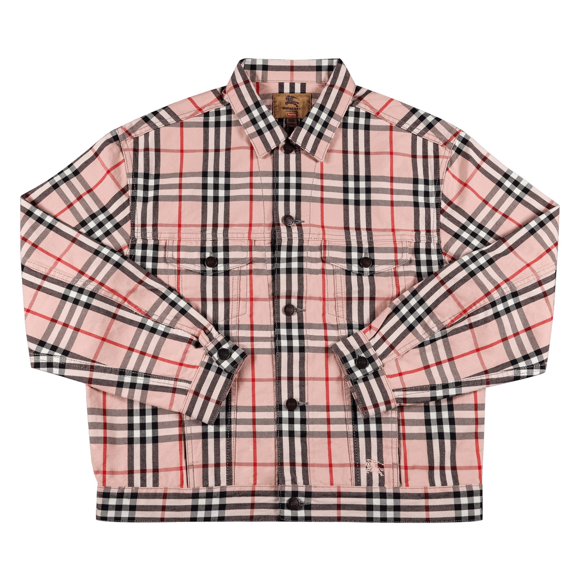 Supreme x Burberry Denim Trucker Jacket 'Pink' | Men's Size L