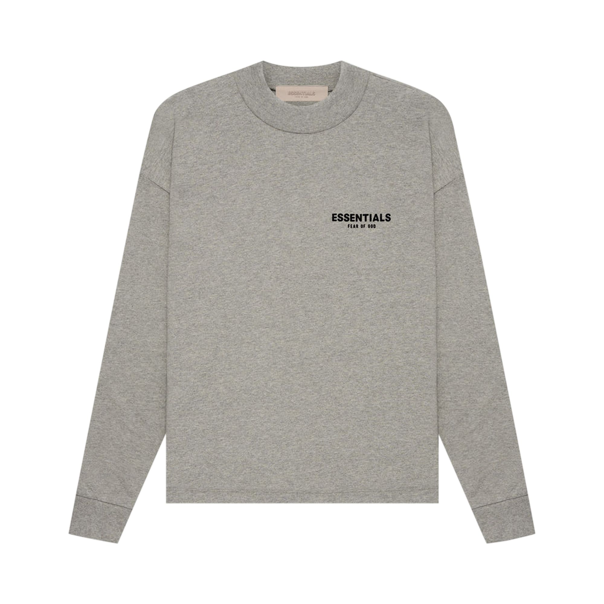 Fear of God Essentials Long-Sleeve Tee 'Dark Oatmeal' | Grey | Men's Size 2XS