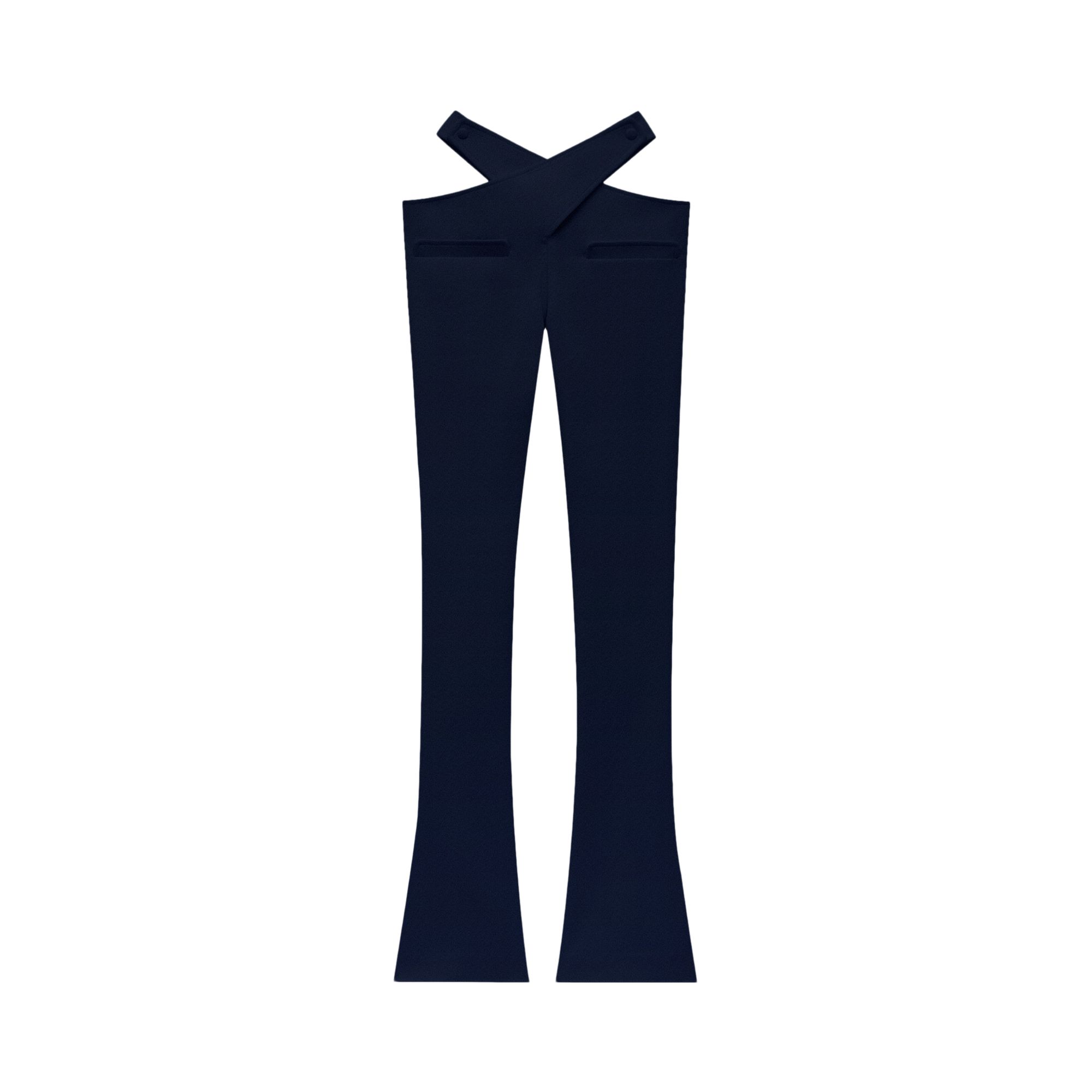 Pre-owned Courrèges Stretch Crepe Criss Cross Trouser 'navy' | Blue | Women's Size 36