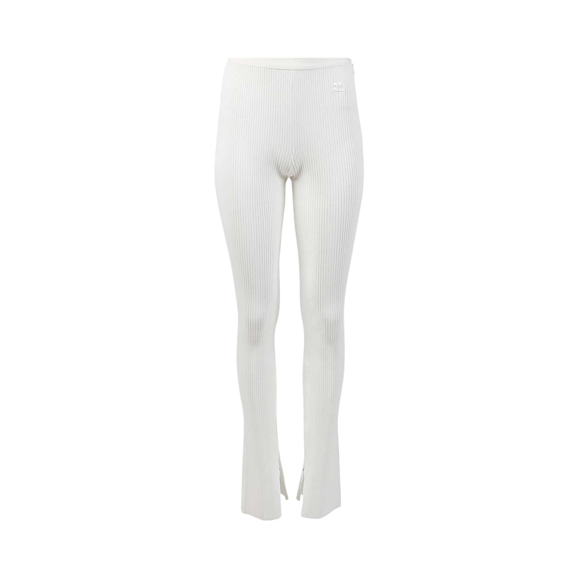 Pre-owned Courrèges Rib Knit Trouser 'white' | Women's Size 2