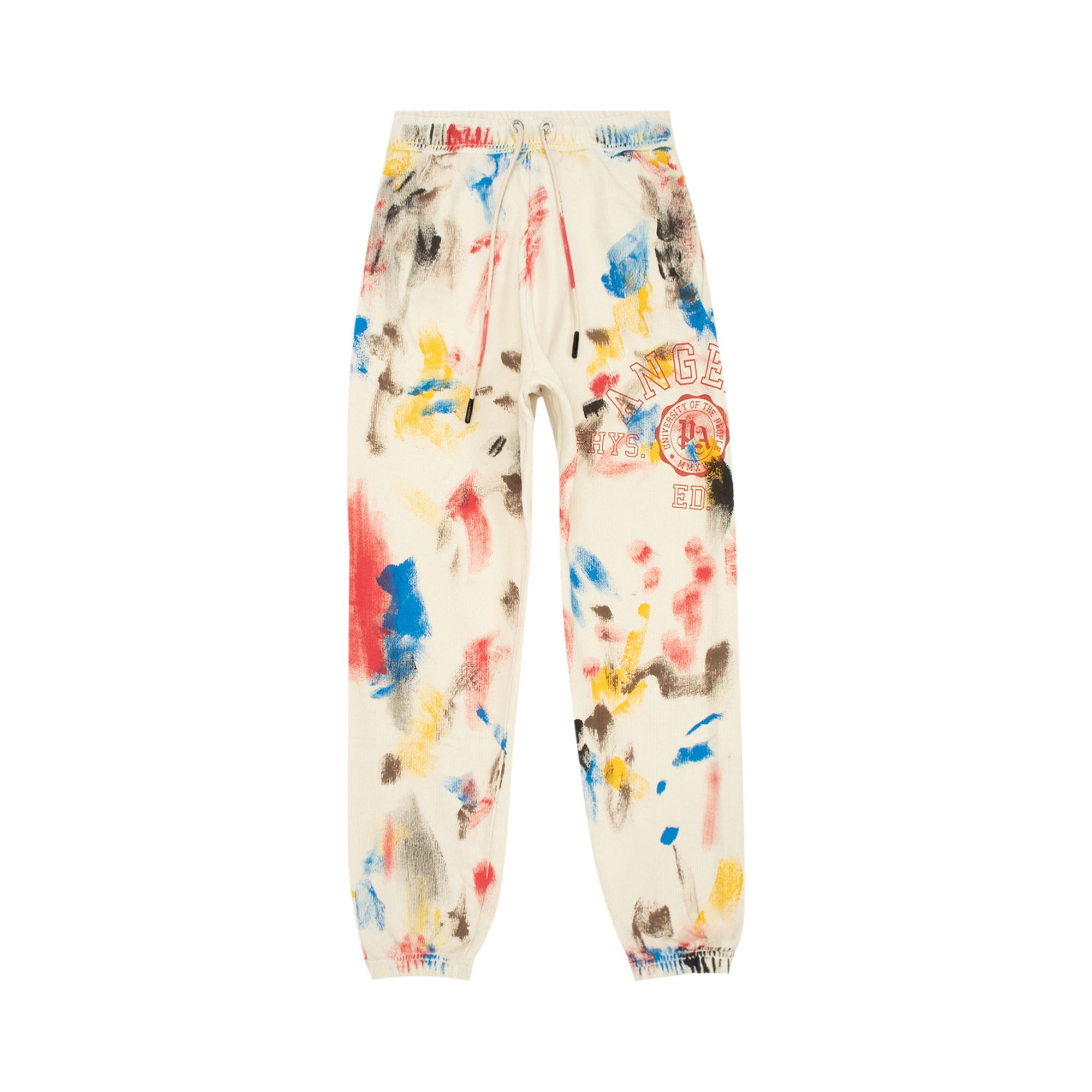 Palm Angels Painted College Sweatpants 'Off White/Red' | Men's Size M