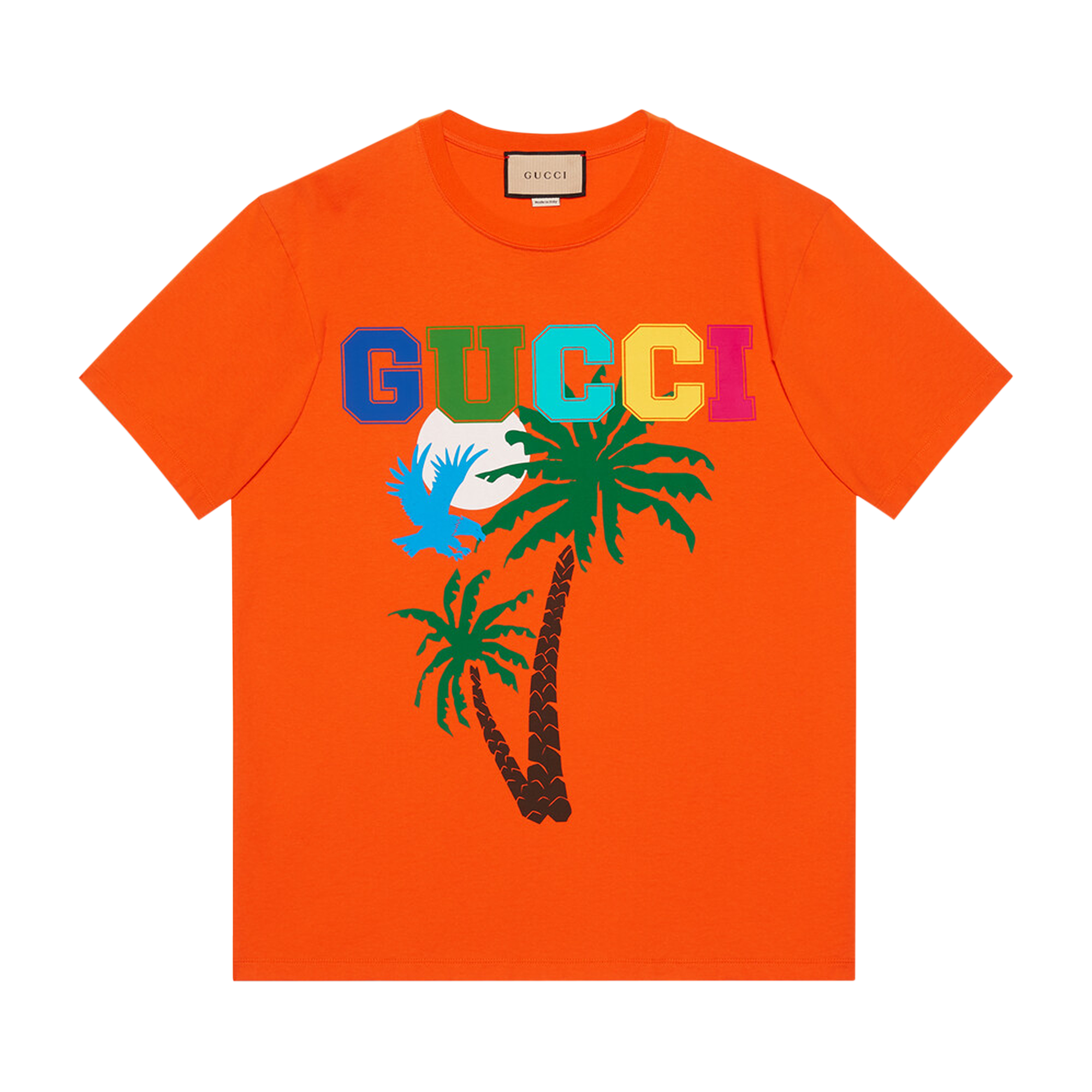 Pre-owned Gucci Palms T-shirt 'orange'