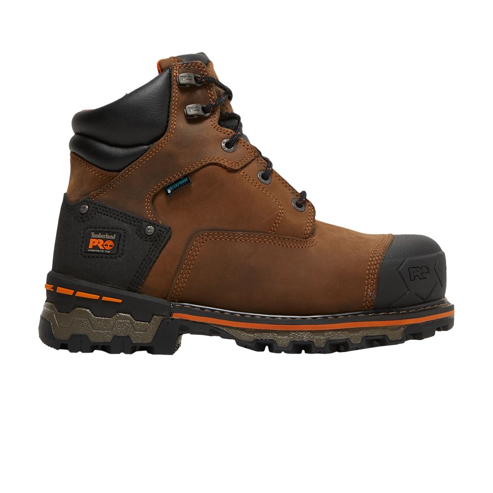 Timberland Boondock 6 Inch Composite Toe Waterproof Work Boot 'Brown Oiled Distressed' | Men's Size 9.5