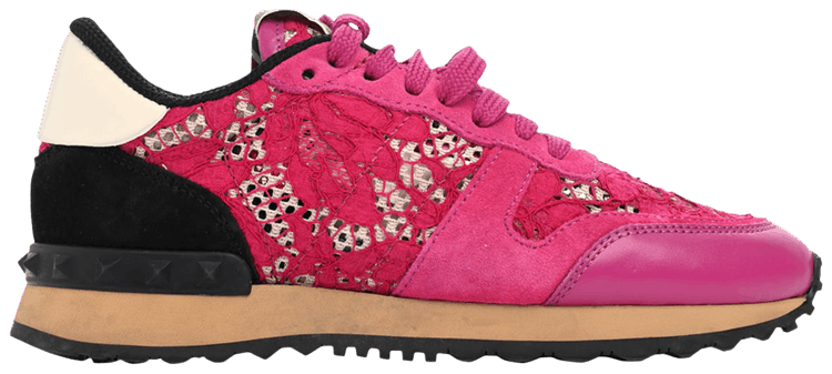 Buy Valentino Wmns Rockrunner Rockstud Lace Pink Black