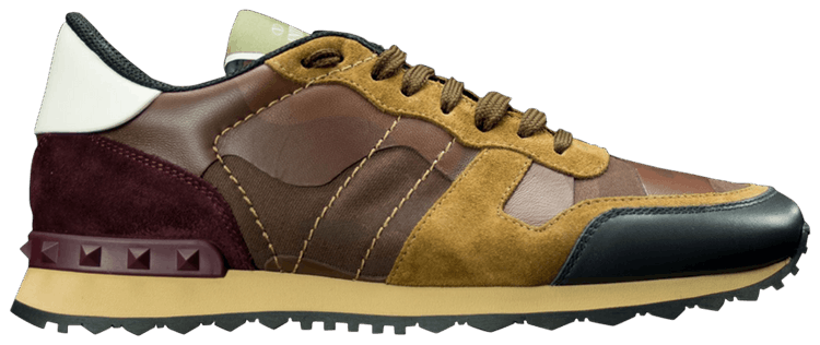 Valentino Rockrunner Rockstud Lace Brown Camo