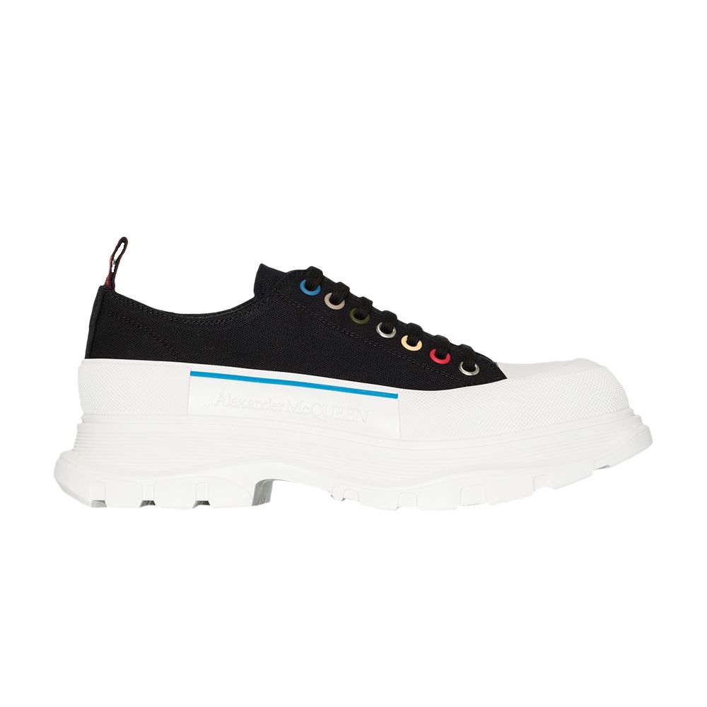 Pre-owned Alexander Mcqueen Tread Slick Lace Up 'black Multi' | Men's Size 41