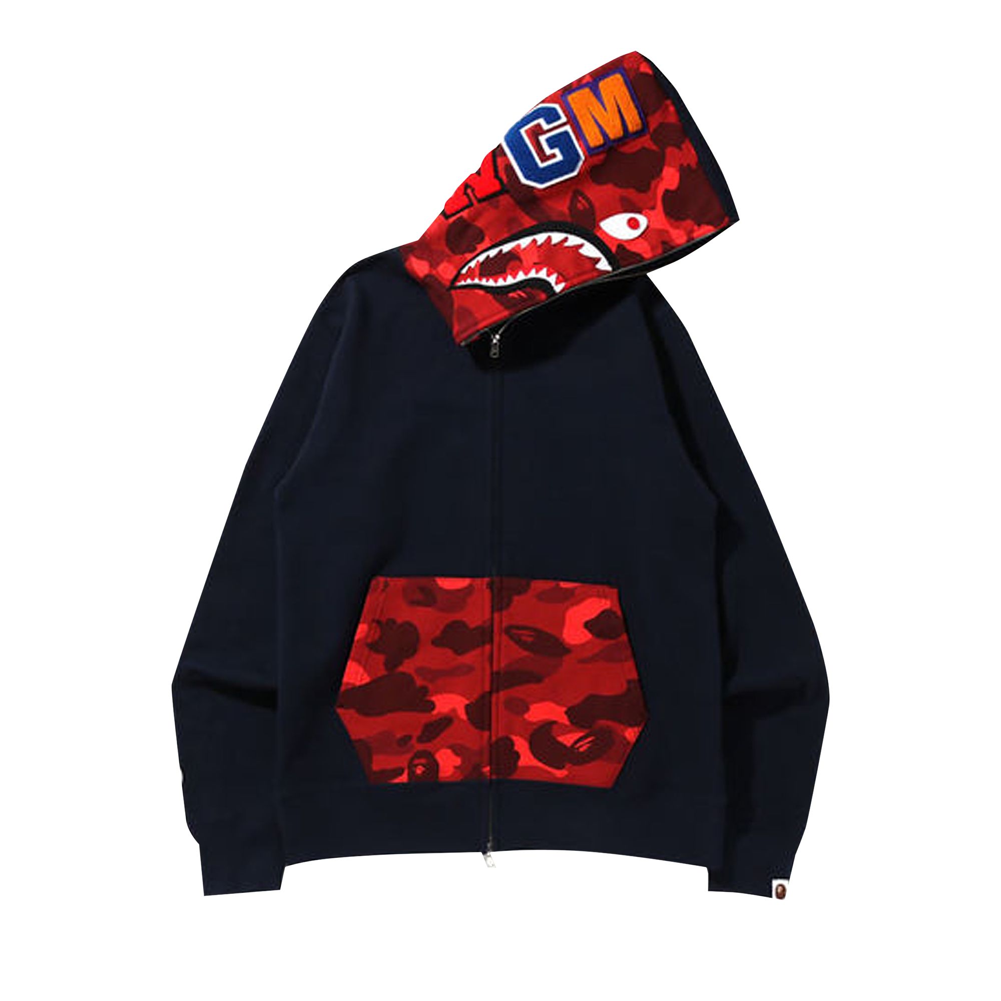 BAPE Color Camo Shark Full Zip Hoodie 'Navy' | Blue | Men's Size XL