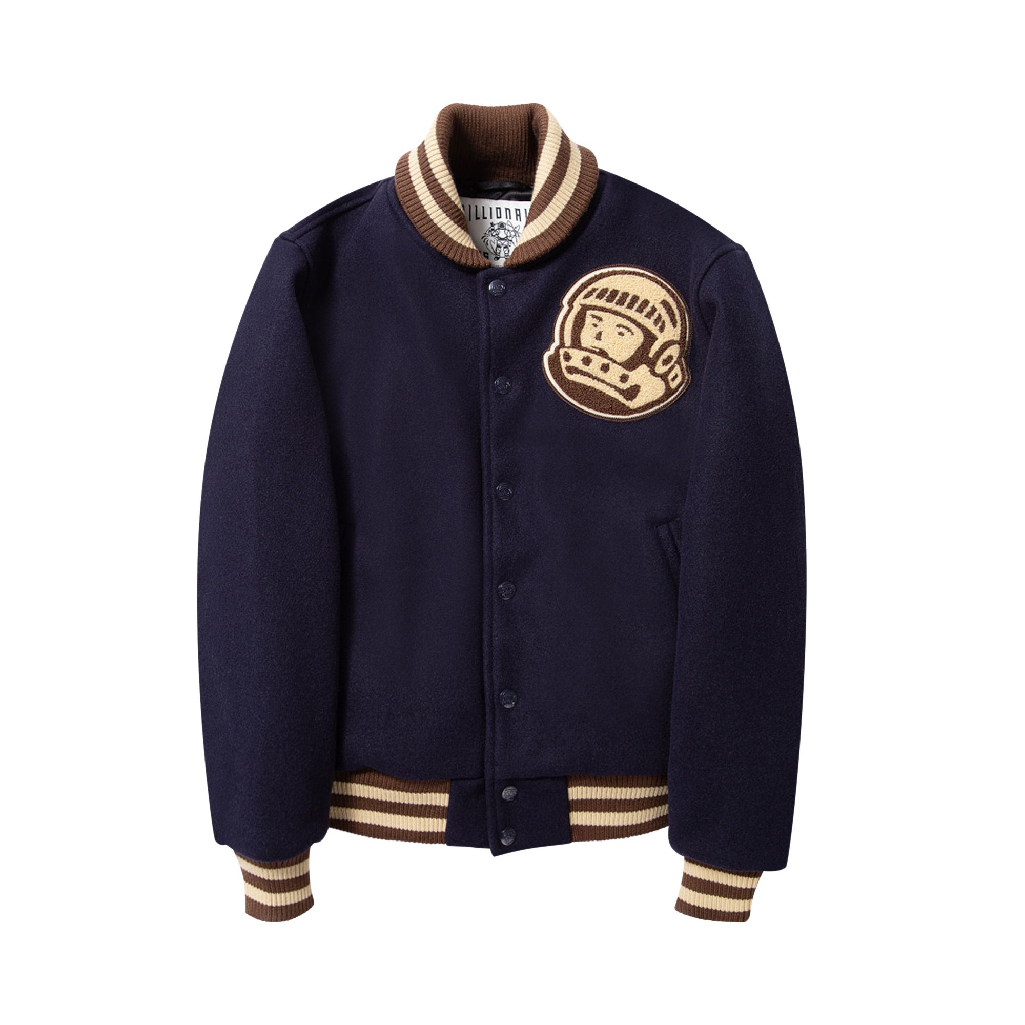 Pre-owned Billionaire Boys Club Astro Varsity Jacket 'navy' In Blue