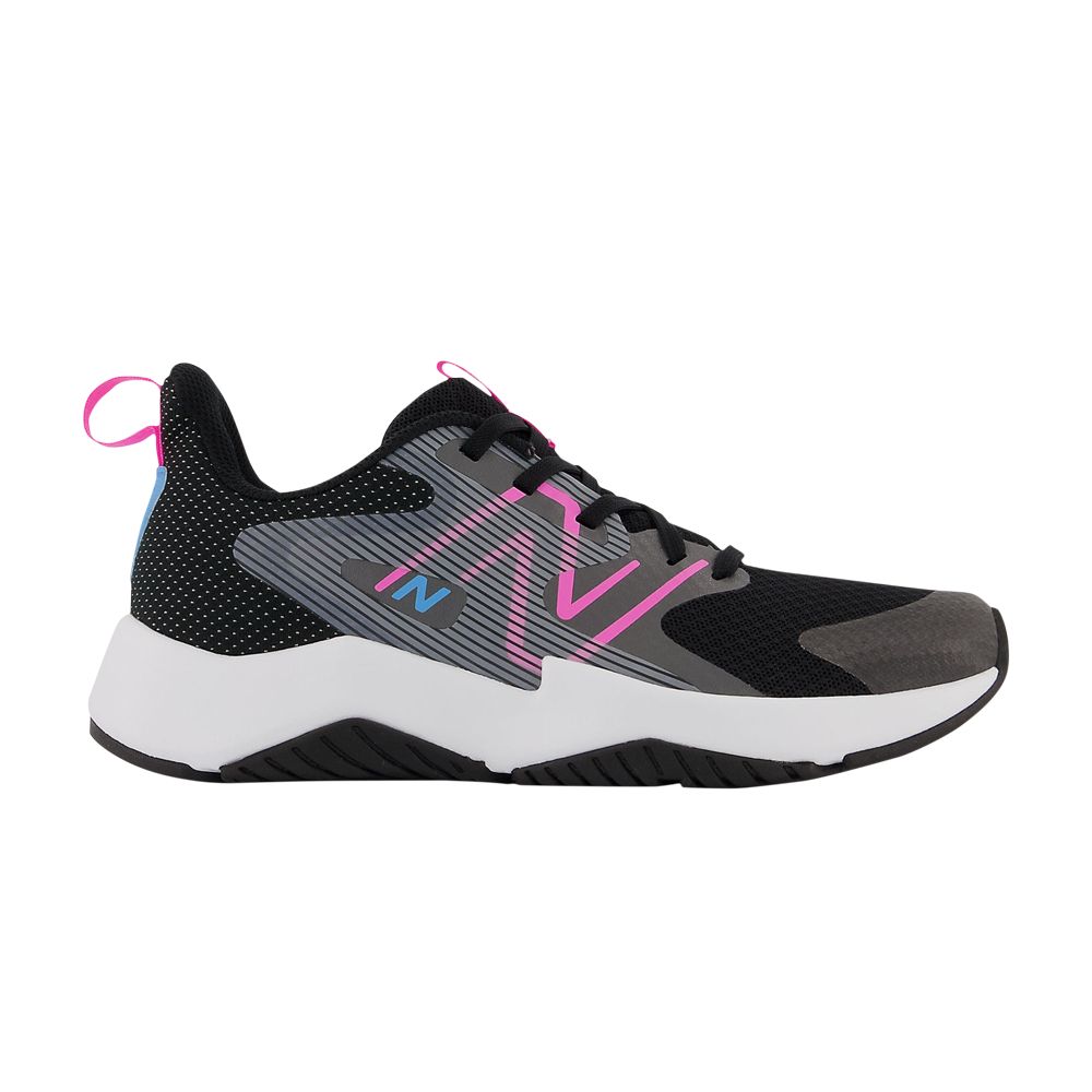 Pre-owned New Balance Rave Run V2 Big Kid Wide 'black Vibrant Spring' | Kid's Size 6.5