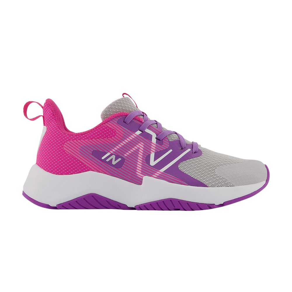Pre-owned New Balance Rave Run V2 Big Kid X-wide 'summer Fog Hi-pink' | Grey | Kid's Size 6.5 In Gray