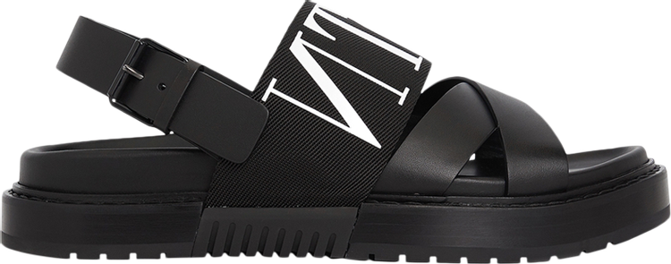 Valentino Crossover-Strapped Sandal 'VLTN - Black'