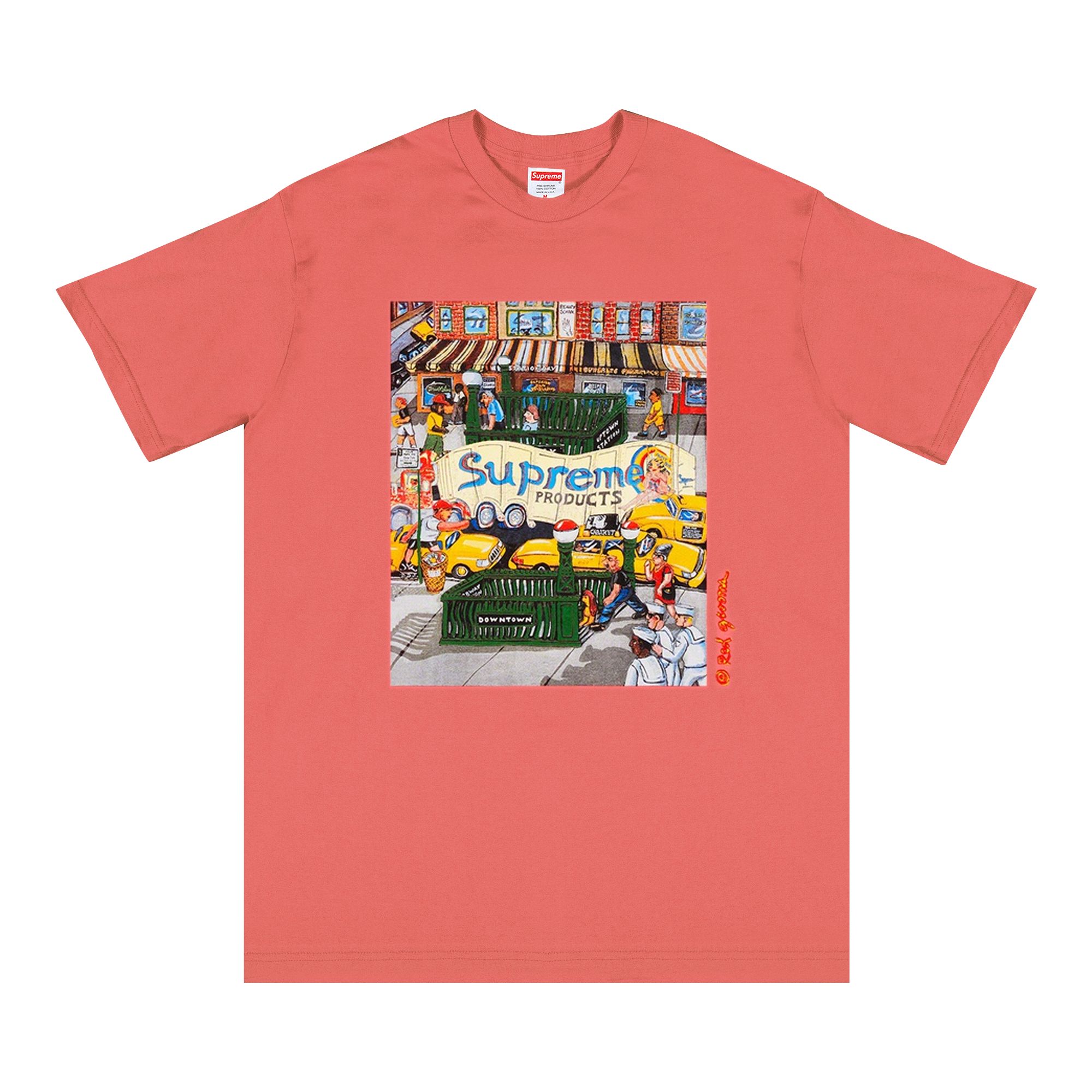 Supreme Manhattan Tee 'Bright Coral' | Pink | Men's Size S