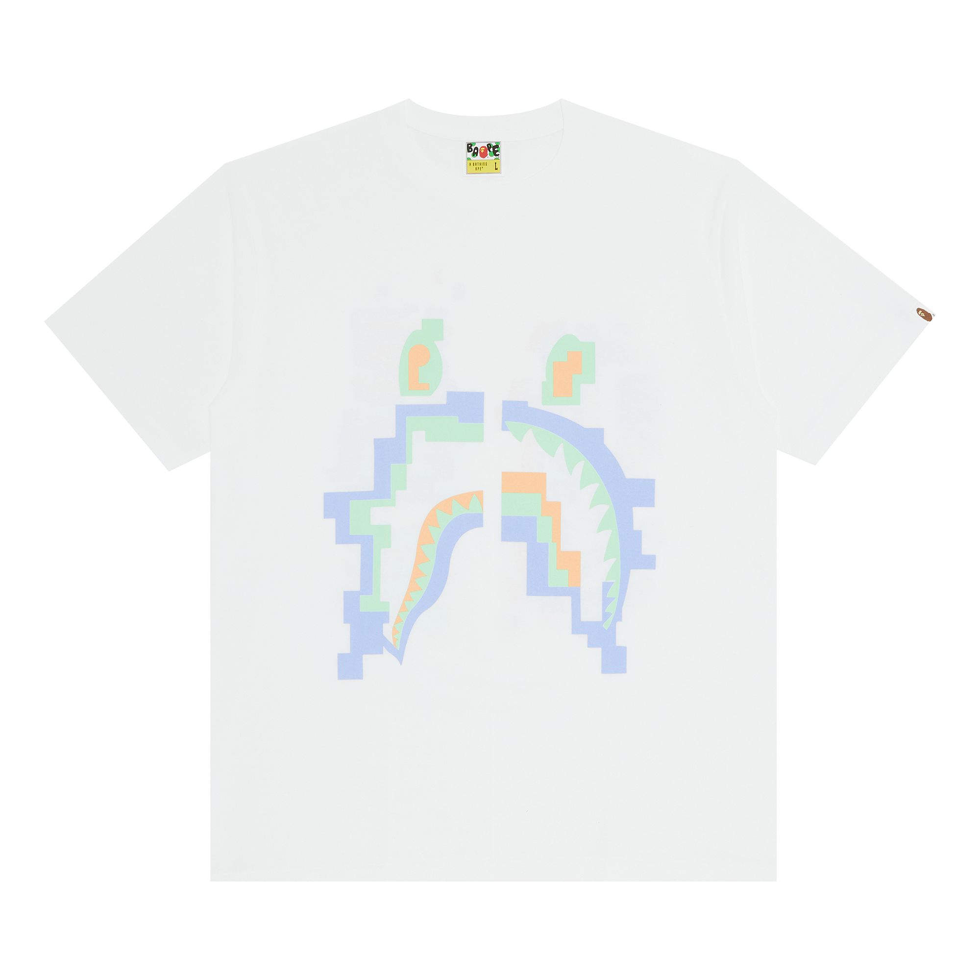 BAPE Digital Shark Tee 'White' | Men's Size M