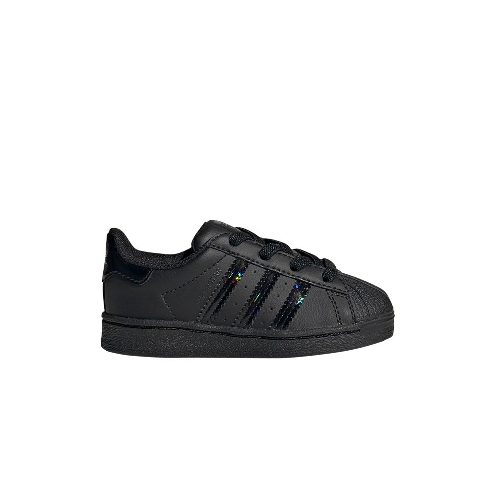 Pre-owned Adidas Originals Adidas Superstar El I 'triple Black Iridescent' | Infant Size 5