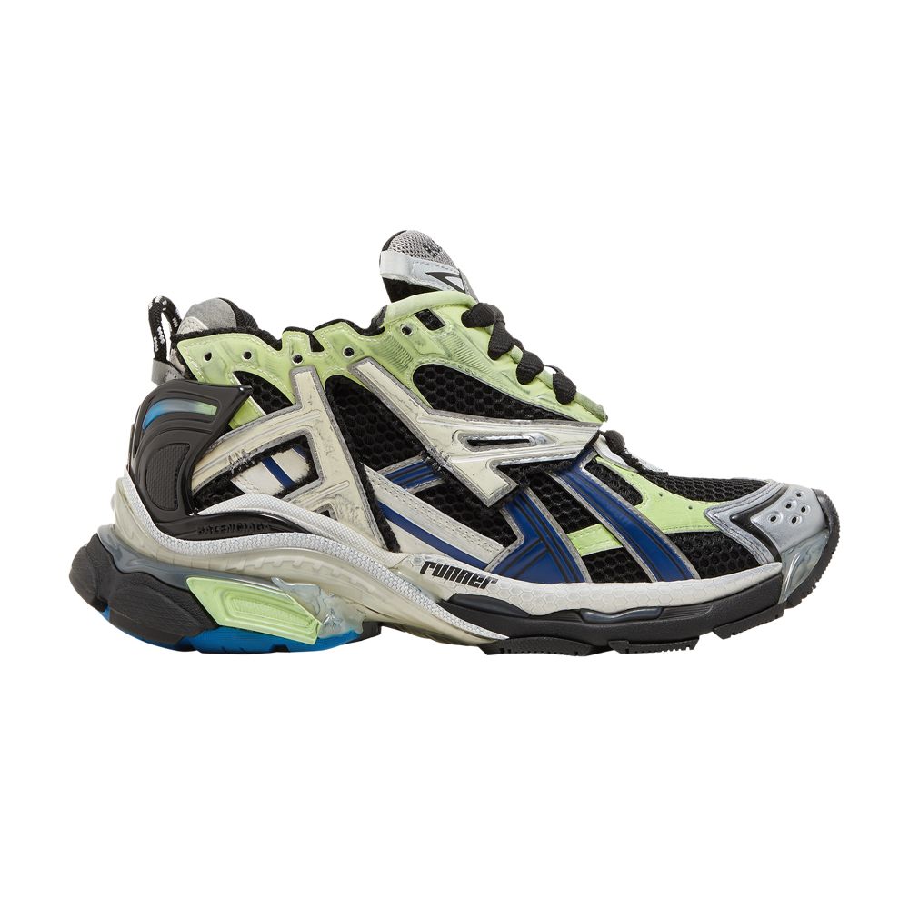 Pre-owned Balenciaga Wmns Runner Sneaker 'grey Blue Green' | Black | Women's Size 39