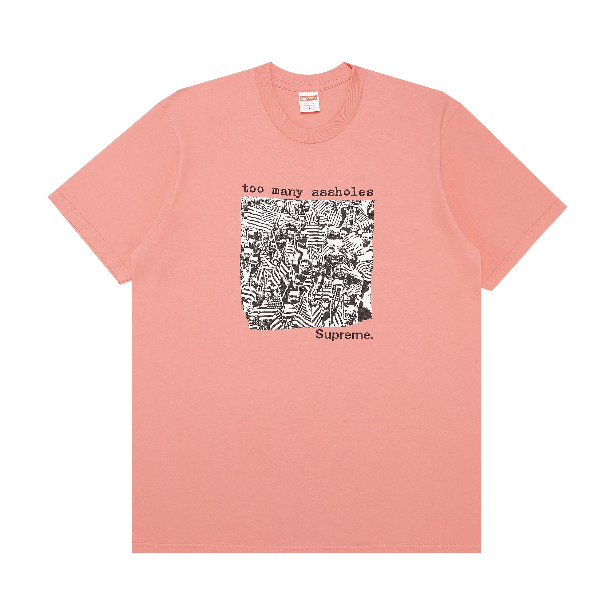 Supreme Too Many Assholes Tee 'Bright Coral' | Pink | Men's Size XL