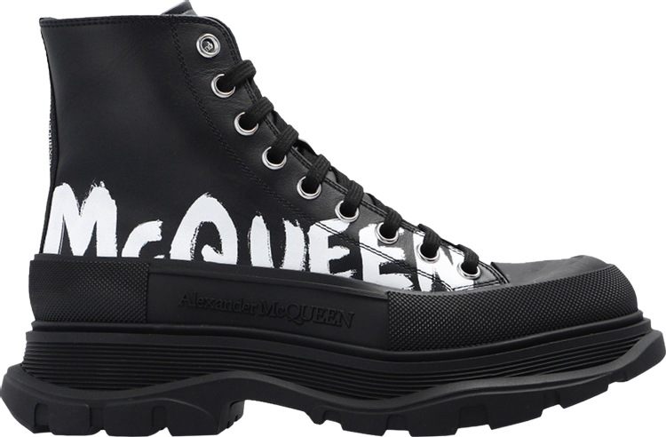 Buy Alexander McQueen Wmns Tread Slick Boot 'Graffiti Logo - Black ...